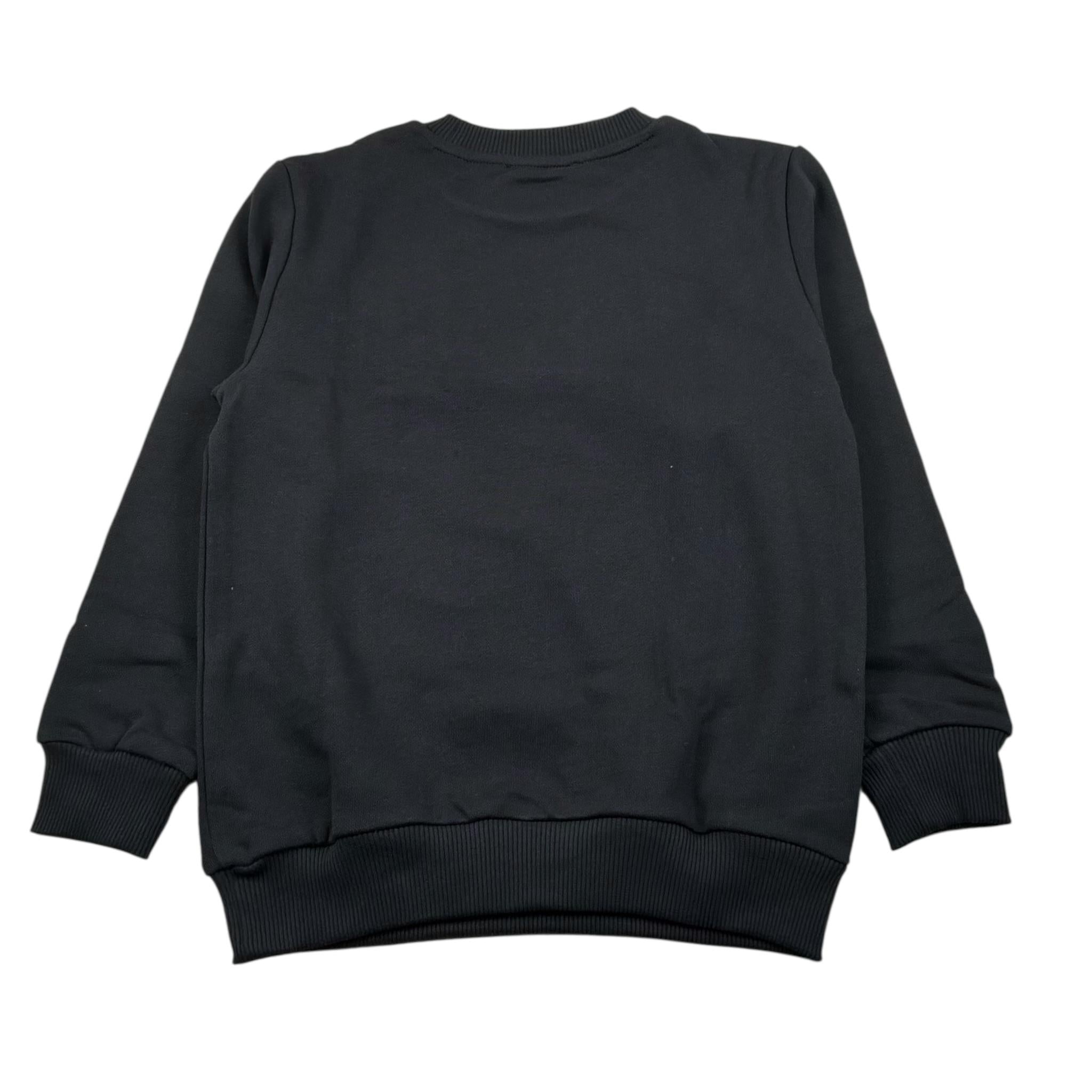 Balmain Felpa Chiusa Girocollo tinta unita con Logo Nero per Bambino BV4Q00 NERO BALMAIN 