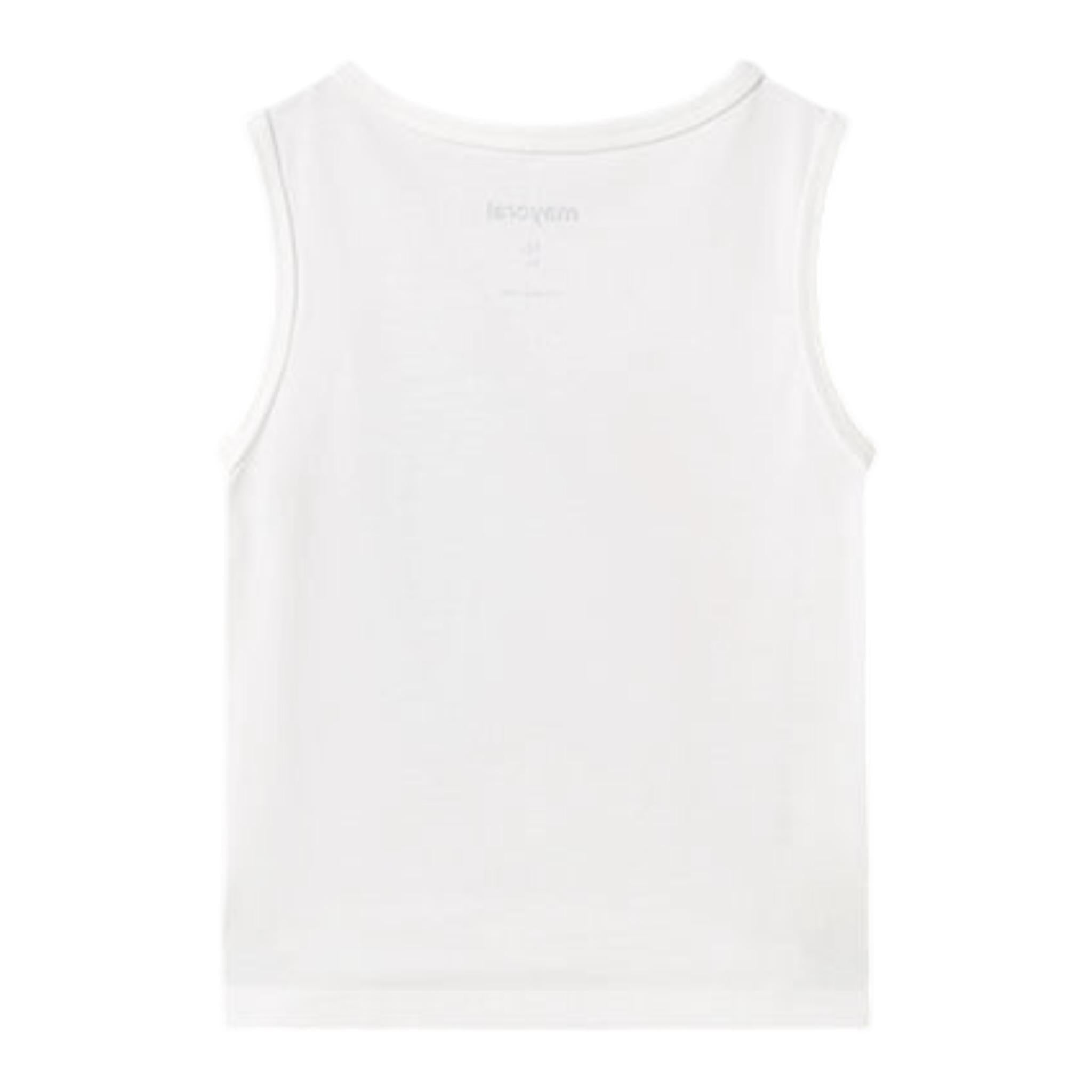 Mayoral Canotta Girocollo Tinta Unita con Stampa per Neonato 1069X BIANCO MAYORAL 