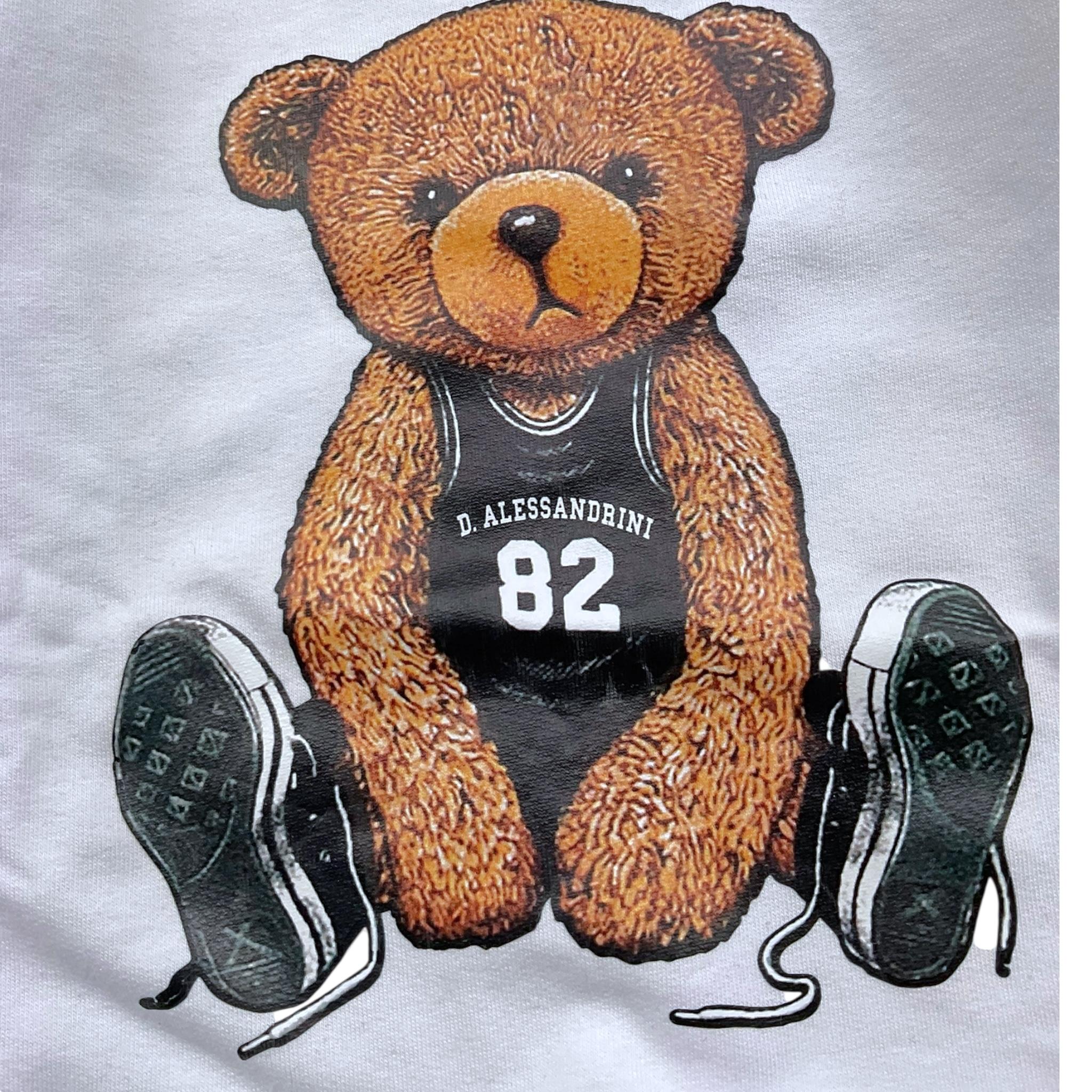 DANIELE ALESSANDRINI felpa girocollo tinta unita con stampa Bianco per Neonato 1291F00032XX BIANCO DANIELE ALESSANDRINI 