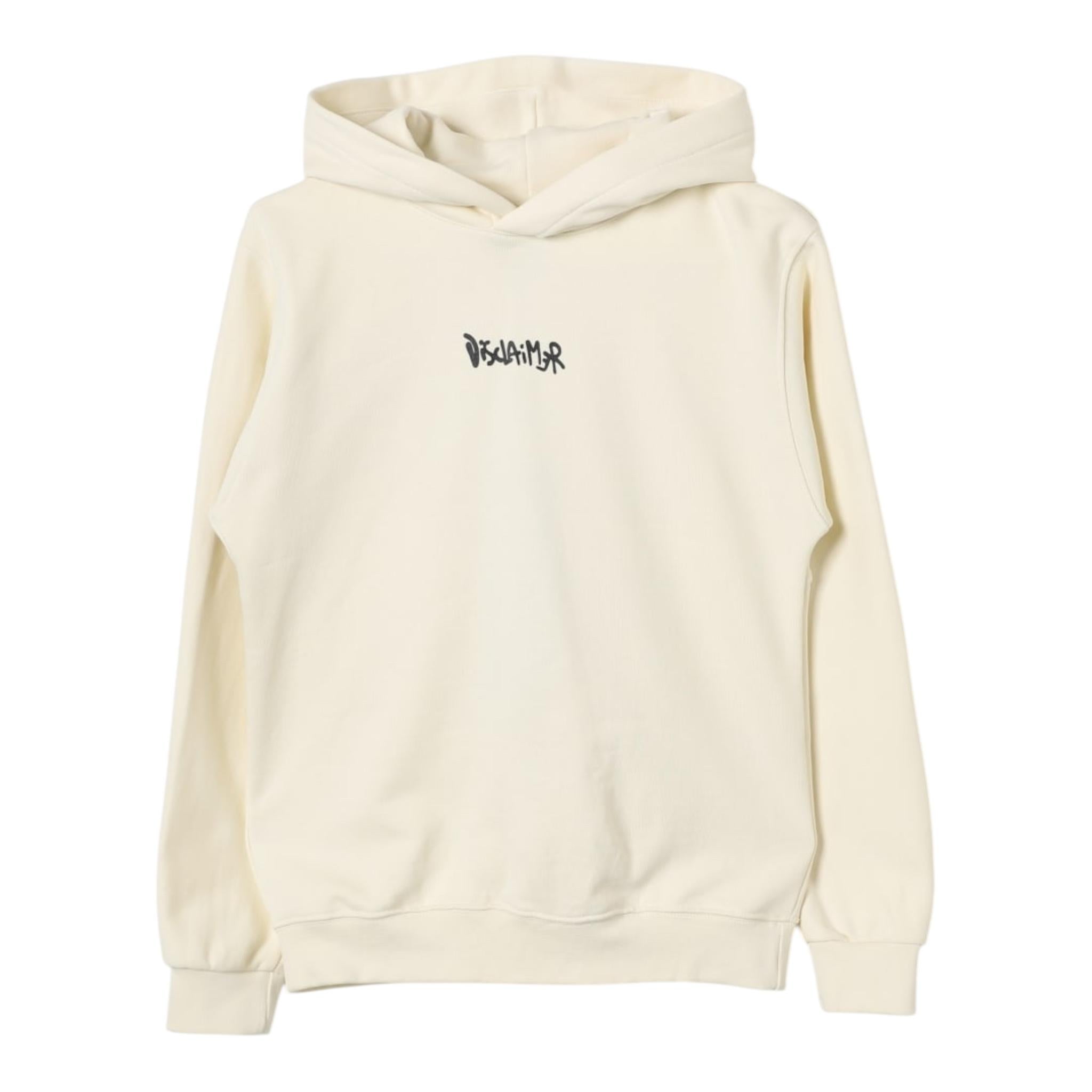 DISCLAIMER felpa tinta unita con cappuccio e stampa Panna per Bambino 24IDK58200 PANNA DISCLAIMER 