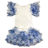 Angel'S Face 2-teiliges Set T-Shirt-Tüllrock Weiß/Blau für Mädchen