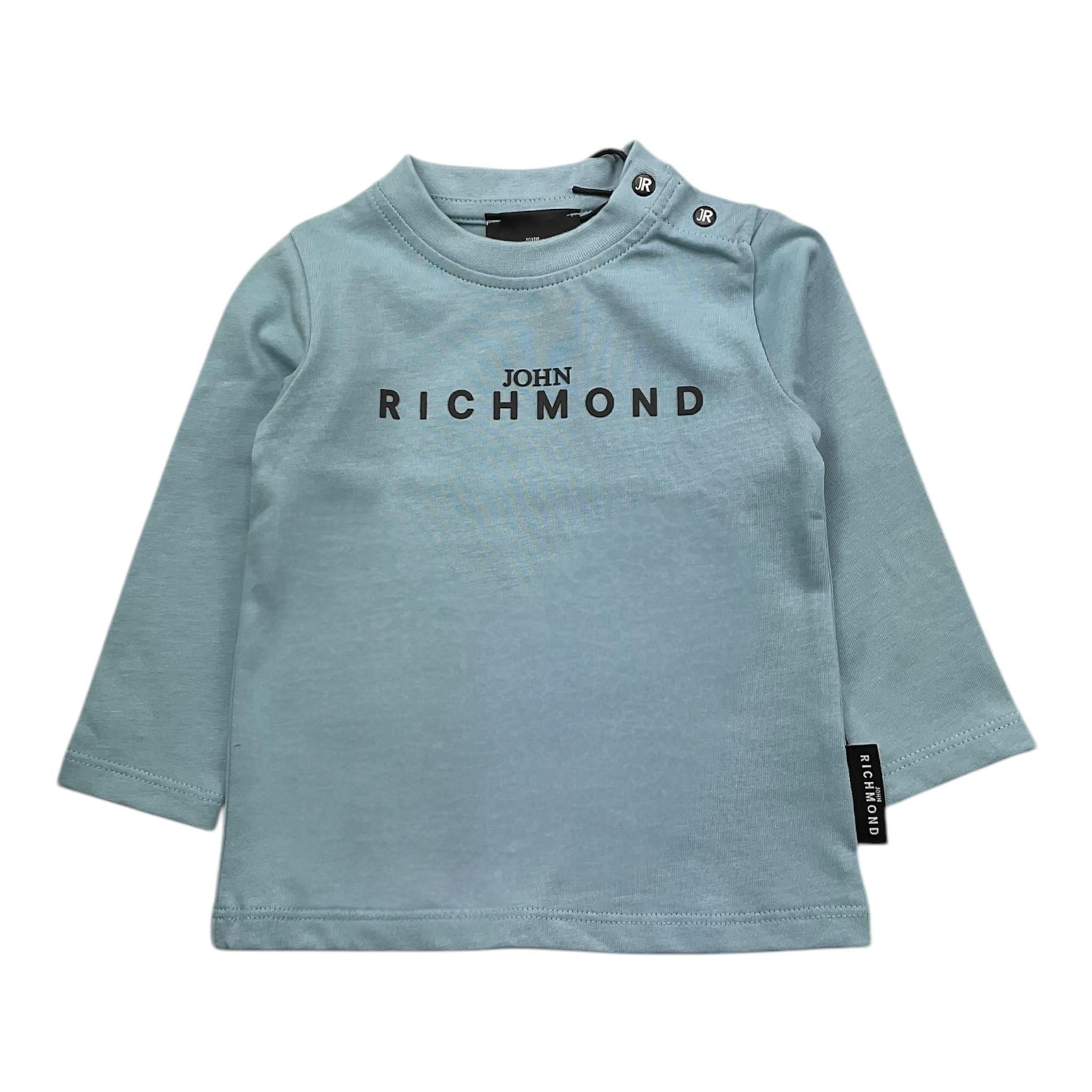 JOHN RICHMOND shirt girocollo tinta unita con stampa Azzurro per Neonato RIA25012TS AZZURRO JOHN RICHMOND 