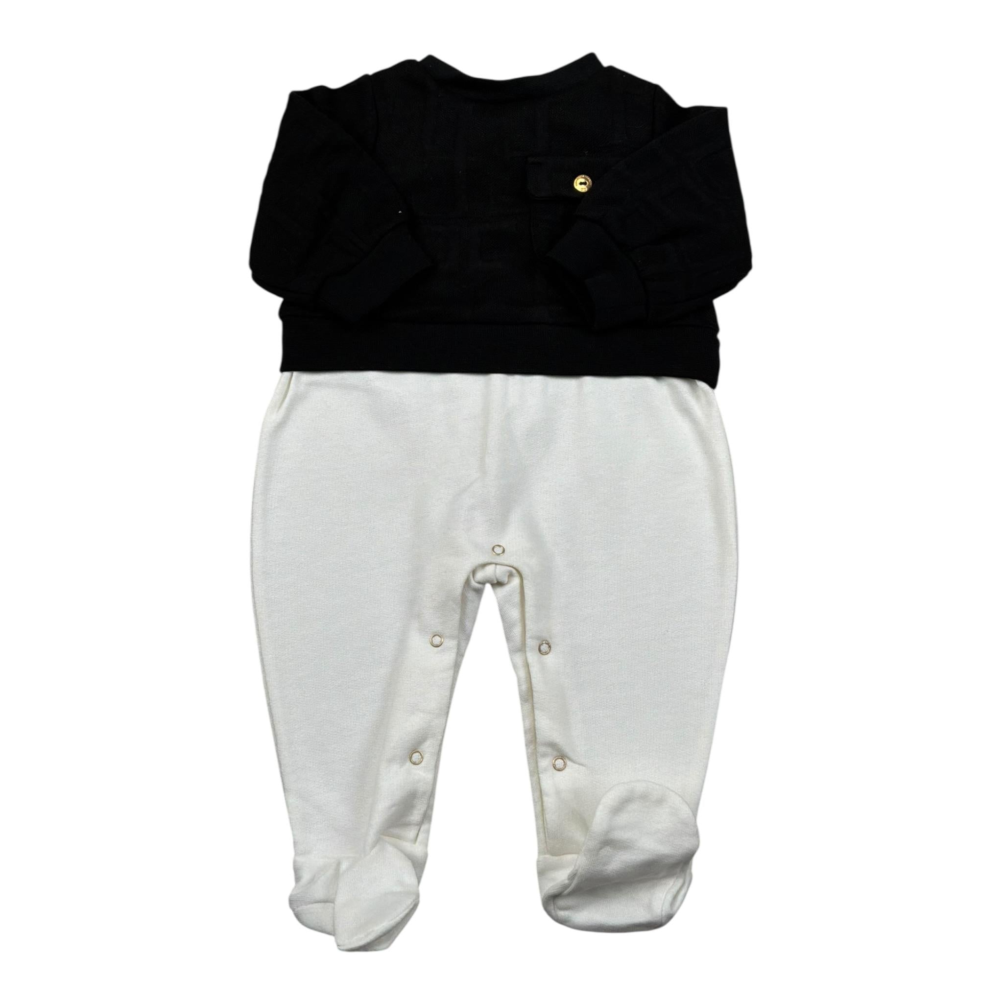 Elisabetta Franchi Tutina Biclore con Stampa per Neonata ENTU107 BIANCO/NERO ELISABETTA FRANCHI 