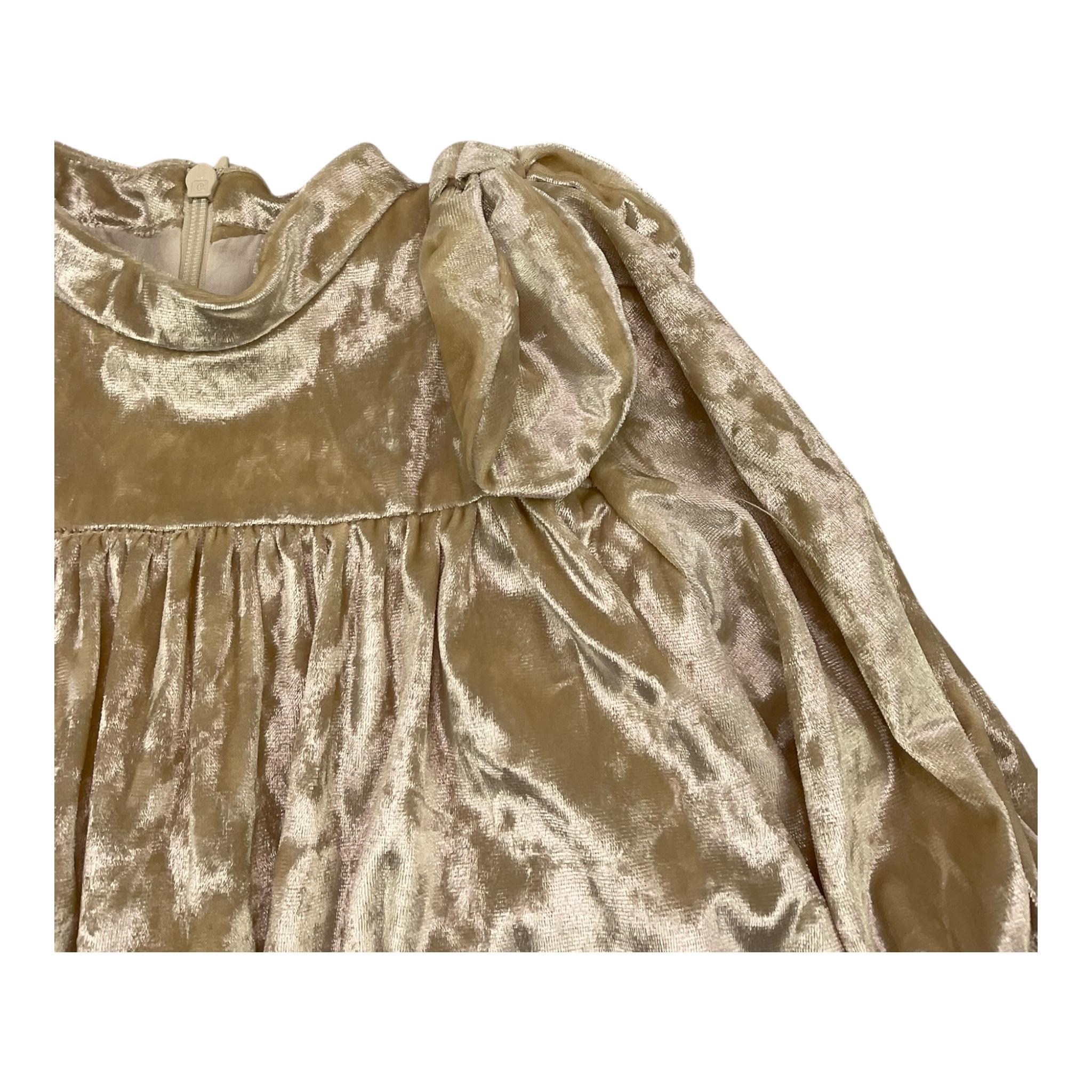 NANAN abito manica lunga in velluto Oro per Neonata I2352118P ORO NANAN 