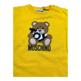 Moschino Abito Girocollo Tinta Unita con Stampa per Neonata MDV0C9XX GIALLO MOSCHINO 