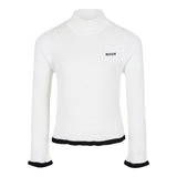 MSGM maglia girocollo tinta unita con profili in contrasto Panna per Bambina F4MSJGTN029 PANNA MSGM 