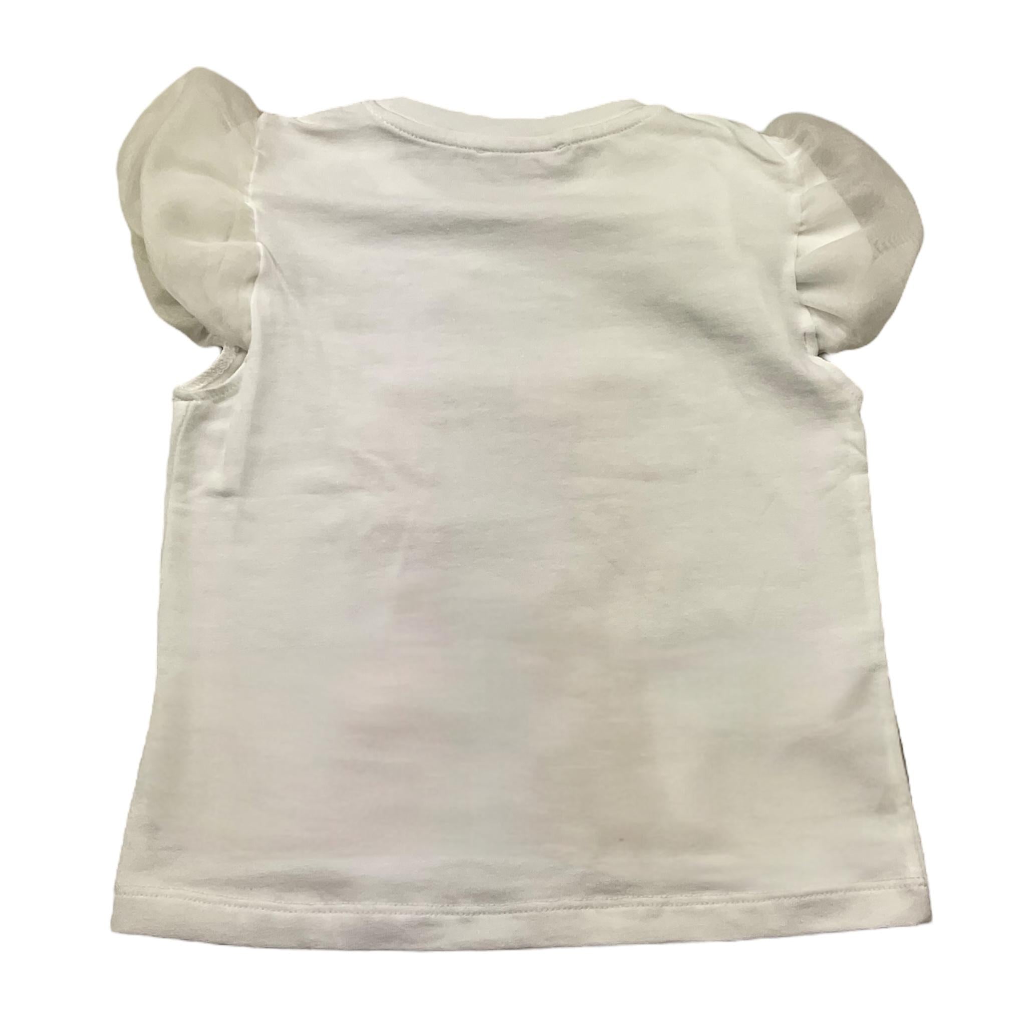 Miss Grant T-Shirt Girocollo Tinta Unita con Stampa In Contrasto per Bambina MG1336J BIANCO MISS GRANT 