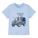 Mayoral T-Shirt Girocollo Tinta Unita con Stampa per Neonato 1053 AZZURRO MAYORAL 