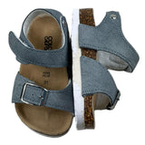 Colors Of California Einfarbige Sandalen mit Kontrastsohle Blau für Neugeborene