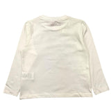 Vicolo Shirt Rundhals Einfarbig mit Glitzerprint Creme für Mädchen