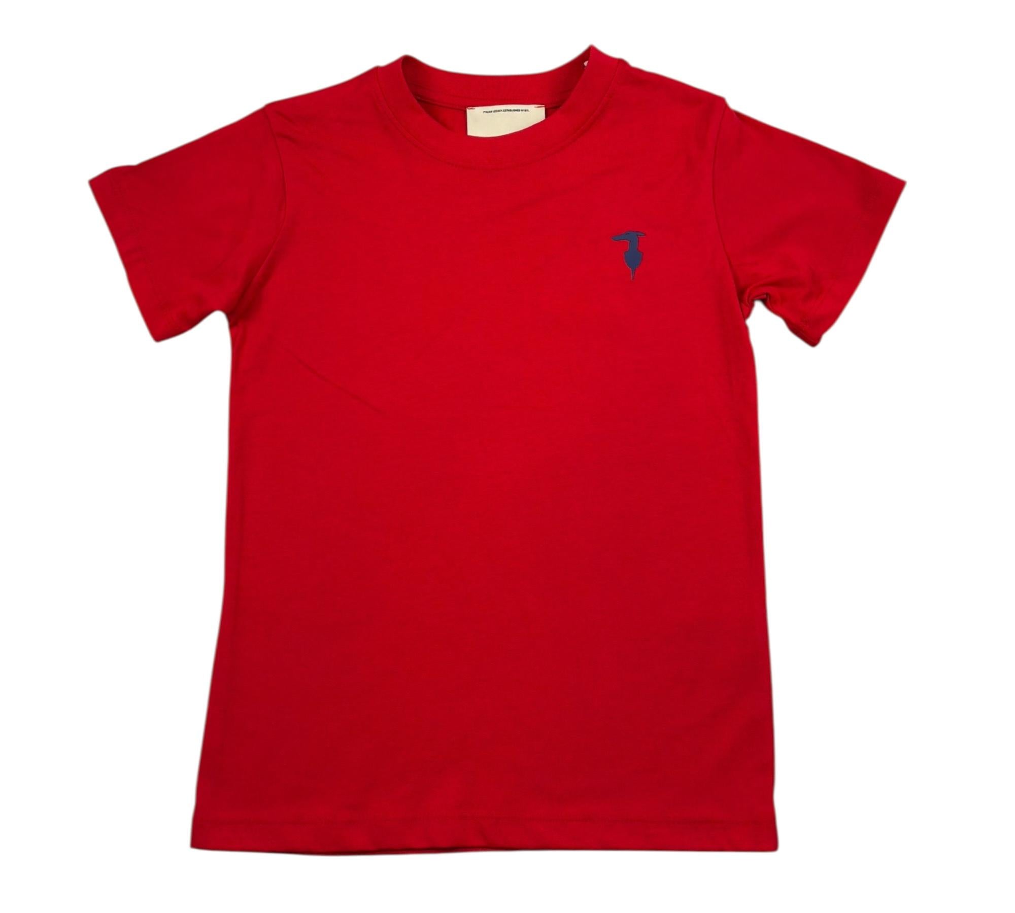 Trussardi T-Shirt Girocollo Tinta Unita con Logo per Bambino TBP26002TS ROSSO TRUSSARDI 