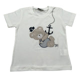 J.O. Milano T-Shirt Girocollo Tinta Unita con Stampa per Neonato 576B3 PANNA J.O. MILANO 