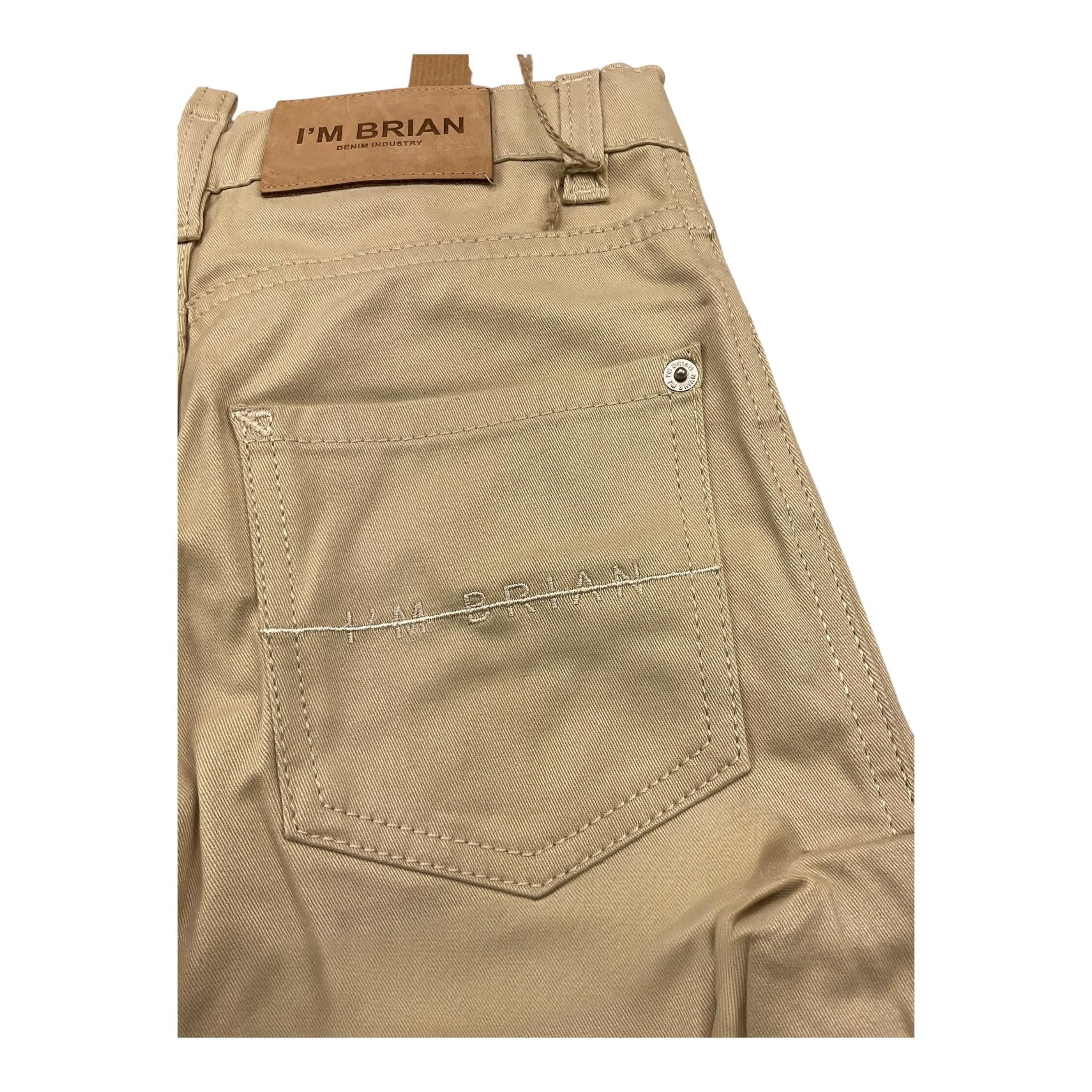 I'M BRIAN pantalone tinta unita con girovita regolabile Beige per Bambino SAMJL2024 BEIGE I'M BRIAN 
