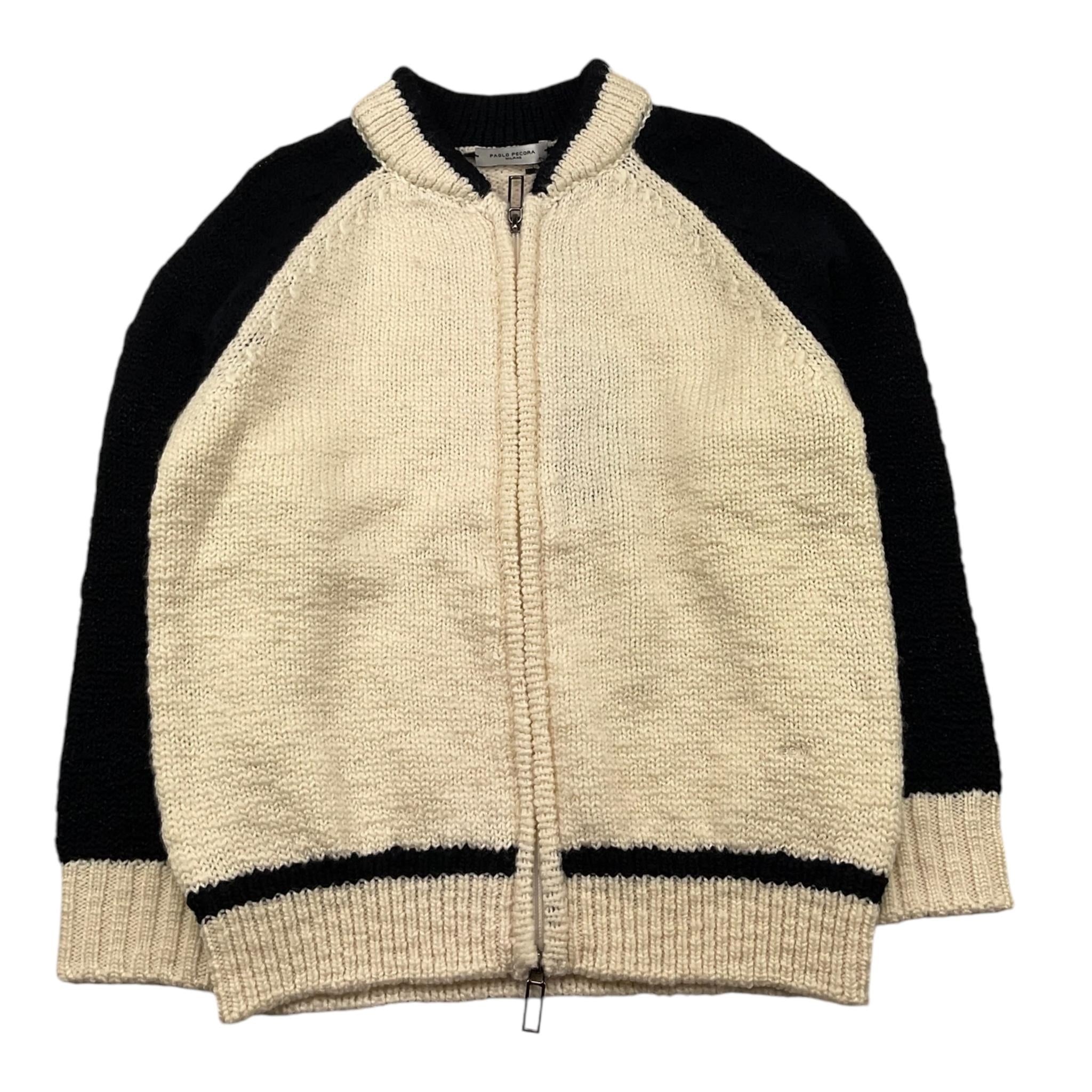 PAOLO PECORA maglia tinta unita con zip e maniche in contrasto Panna per Bambino PP4089 PANNA PAOLO PECORA 