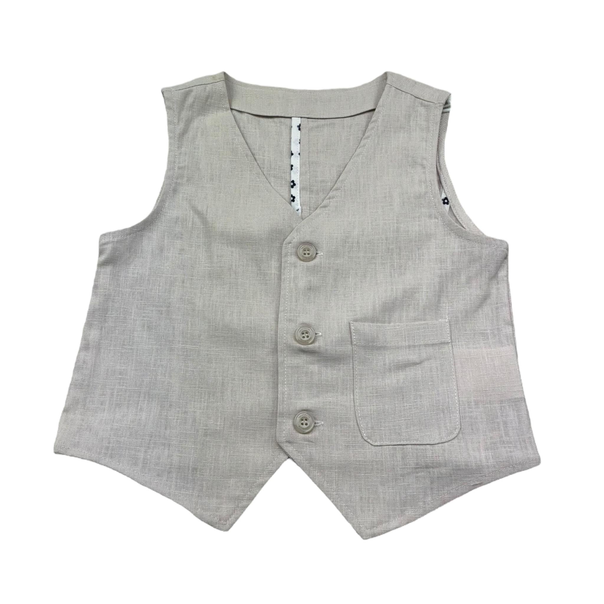 Sarabanda Gilet Tinta Unita per Bambino 0B674 BEIGE SARABANDA 