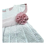 Juliana Abito Mezza Manica Bicolore con Applicazione per Neonata 25139 BIANCO/ROSA JULIANA 
