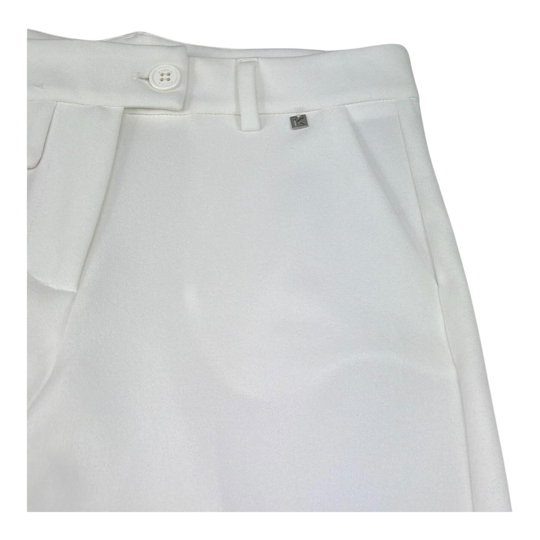 Kocca Pantalone Modello Zampa Tinta Unita per Bambina SHARIL BIANCO Kocca 
