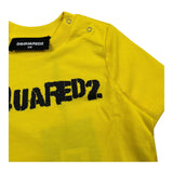 Dsquared2 T-Shirt Girocollo Tinta Unita con Stampa per Neonato DQ042R GIALLO DSQUARED2 