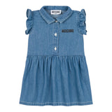 Moschino Abito Mezza Manica In Denim Tinta Unita per Neonata MDV08BX BLU MOSCHINO 