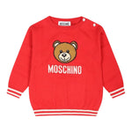 MOSCHINO maglia girocollo tinta unita con stampa in contrasto Rosso per Neonato MYW00JXXX ROSSO MOSCHINO 