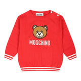 MOSCHINO maglia girocollo tinta unita con stampa in contrasto Rosso per Neonato MYW00JXXX ROSSO MOSCHINO 