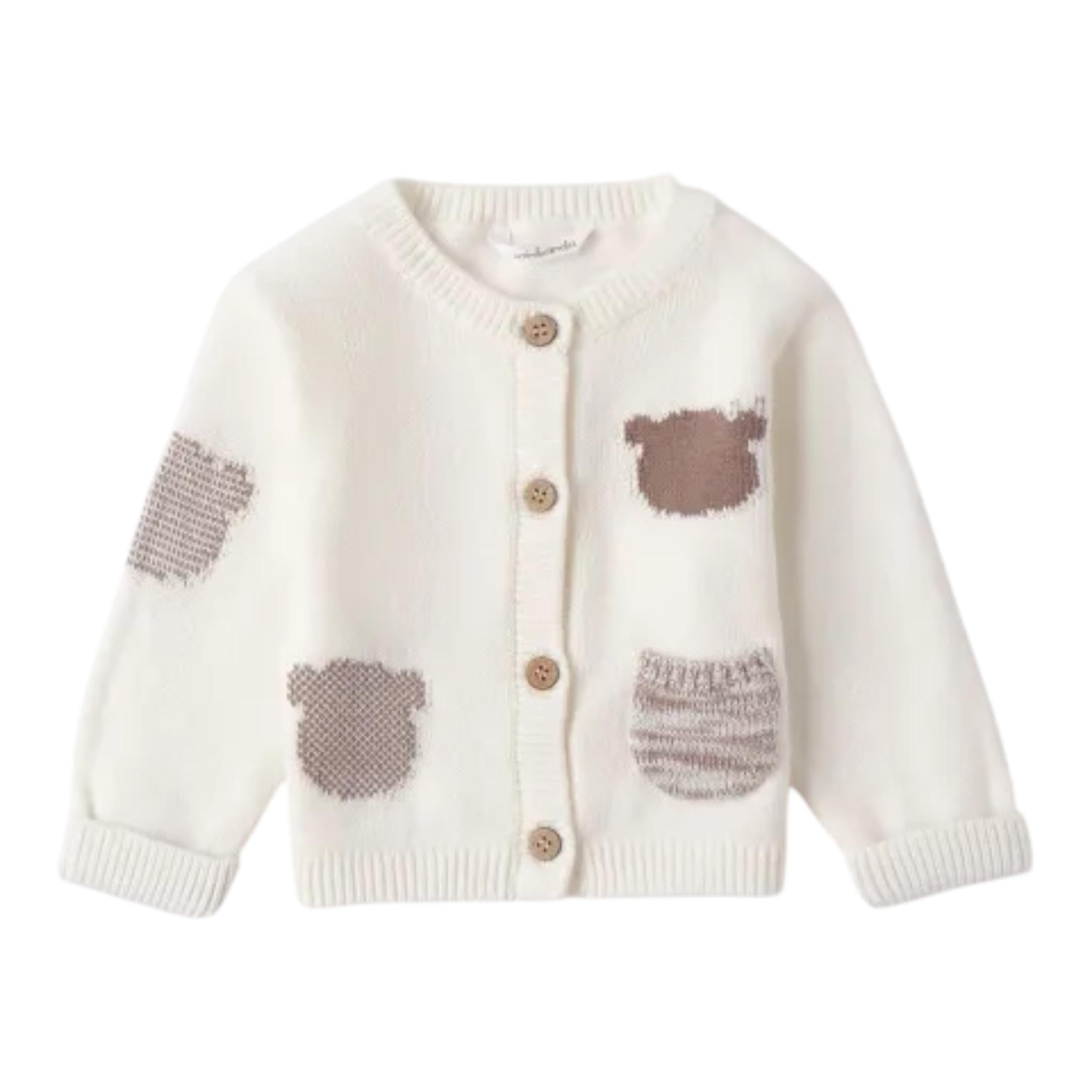 Mini Banda Completo 3 Pezzi Cardigan-Pantalone-Shirt per Neonato 3B670 BEIGE MINI BANDA 