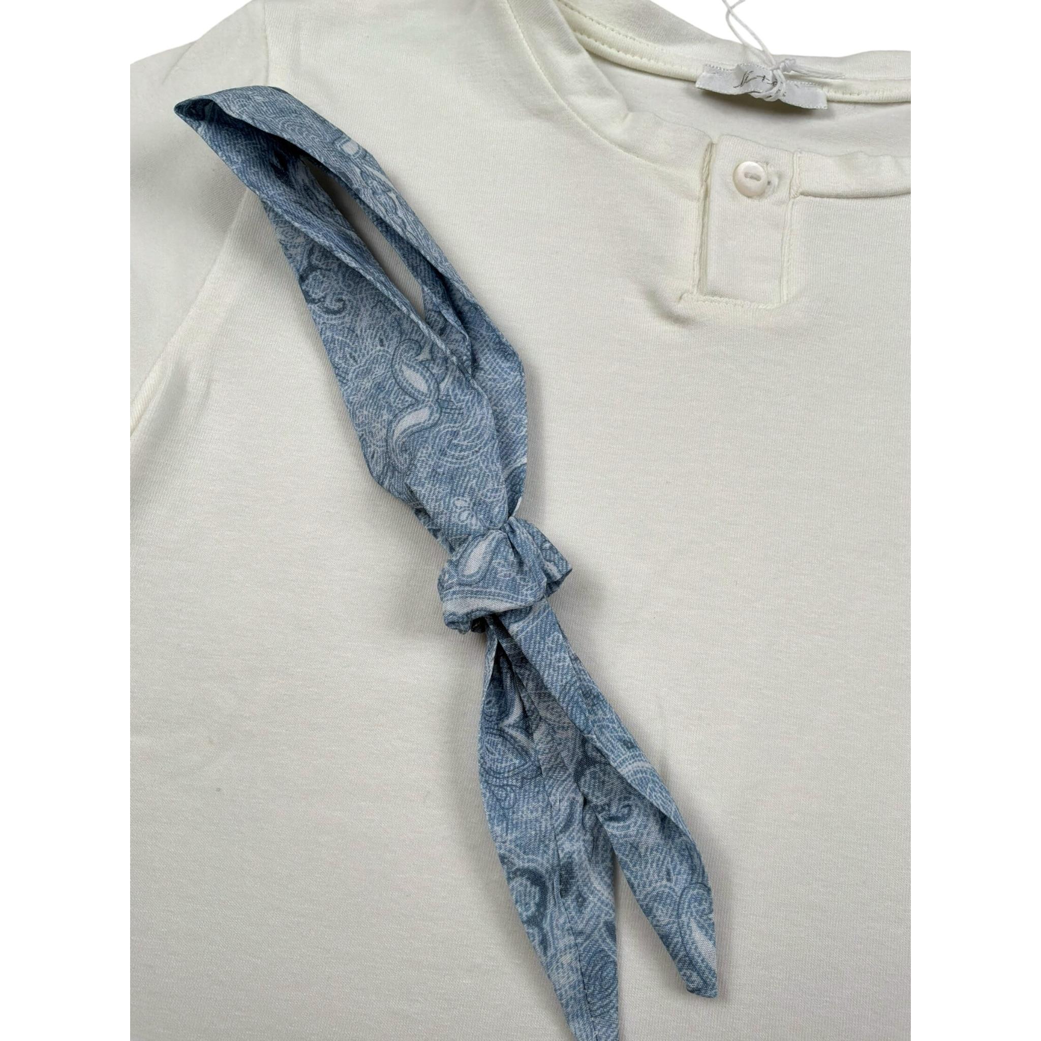 M+E' T-Shirt tinta unita con Foulard Panna per Bambino UEM0528 PANNA M+E' 