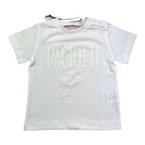 Cesare Paciotti Rundhals-T-Shirt, einfarbig, mit weißem Logo-Print für Neugeborene