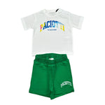 Cesare Paciotti Completo 2 Pezzi T-Shirt-Bermuda Bicolore per Neonato COMP5125BXX BIANCO/VERDE CESARE PACIOTTI 