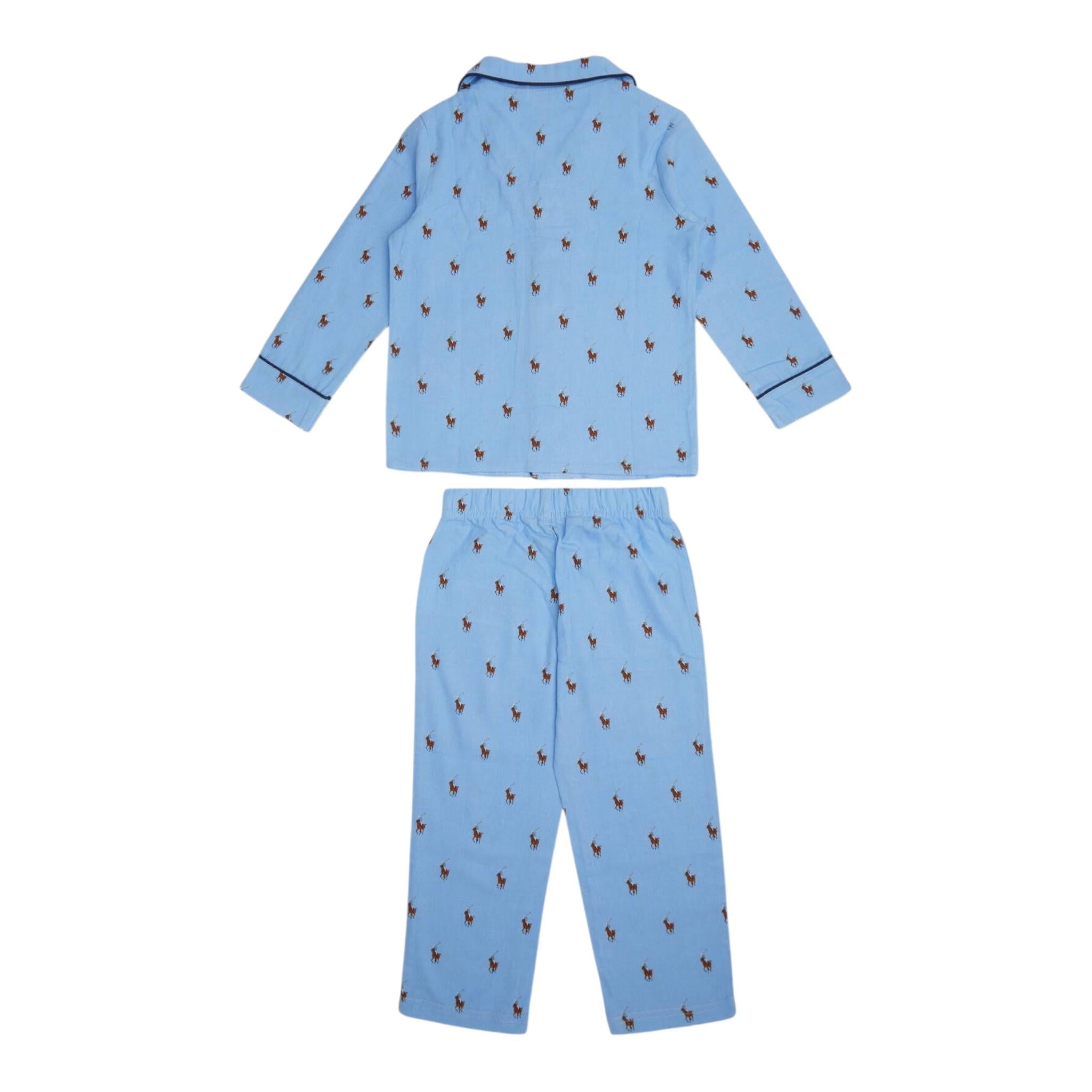 Ralph Lauren Completo 2 Pezzi Pigiama Shirt-Pantalone per Bambino 9P0137 AZZURRO RALPH LAUREN 