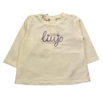 LIU JO shirt girocollo tinta unita cn stampa brillantinata Panna per Neonata HF4042 PANNA LIU JO 