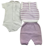 Little Bear 3-teiliges Set Body-Weste-Hose Lila für Baby Mädchen
