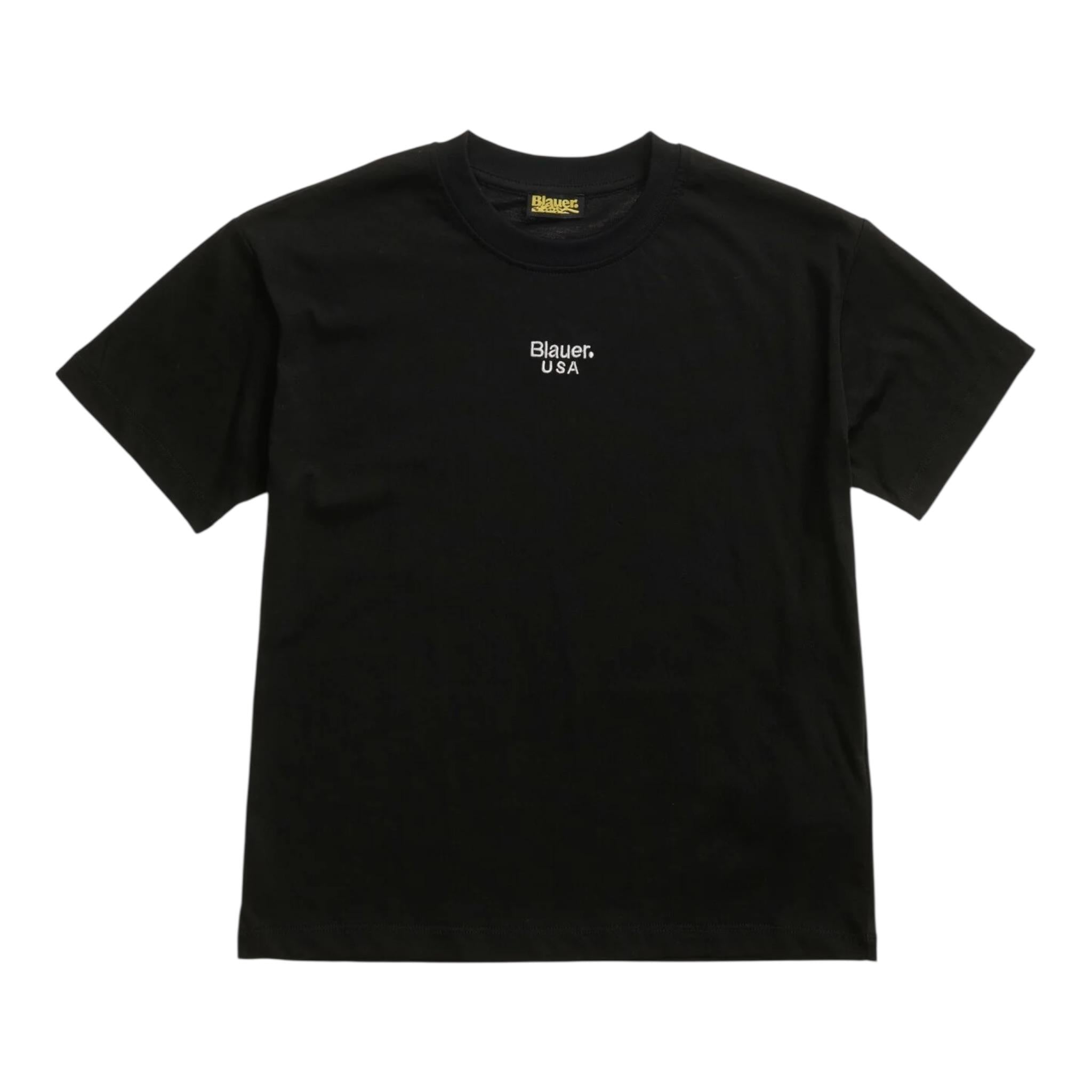 Blauer T-Shirt Tinta Unita con Stampa per Neonato 25SBLKH025555N NERO BLAUER 
