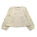 LIU JO felpa chiusa girocollo tinta unita con fiocchi Panna per Bambina KF4115JX PANNA LIU JO 