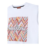 Missoni Rundhals-T-Shirt einfarbig mit Print weiß für Jungen