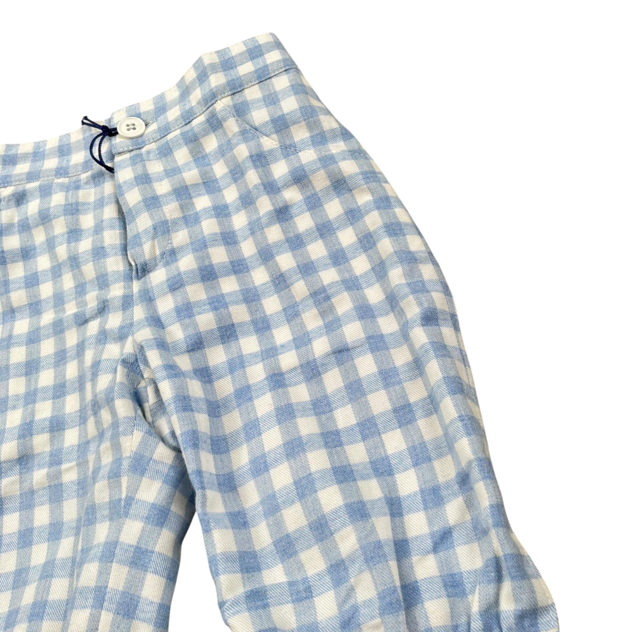 Colori Chiari Completo 2 Pezzi Camicia-Pantalone Bicolore con Fantasia A Quadri Bianco/Azzurro per Neonato MN403080 BIANCO/AZZURRO COLORI CHIARI 