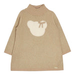 LIU JO abito in maglia collo alto tinta unita con stampa Oro per Bambina KF4071XX ORO LIU JO 
