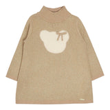 LIU JO abito in maglia collo alto tinta unita con stampa Oro per Bambina KF4071XX ORO LIU JO 