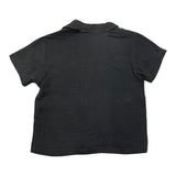 I'M Brian Einfarbiges Button-Down-Hemd mit halblangen Ärmeln in Schwarz für Babys