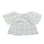 Petit Indi Camicia Tinta Unita con Stampa Fiori per Neonata SS25BK4035 BIANCO PETIT INDI 