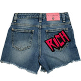 John Richmond Short In Denim Tinta Unita con Logo per Bambina RGP26147SH BLU JOHN RICHMOND 