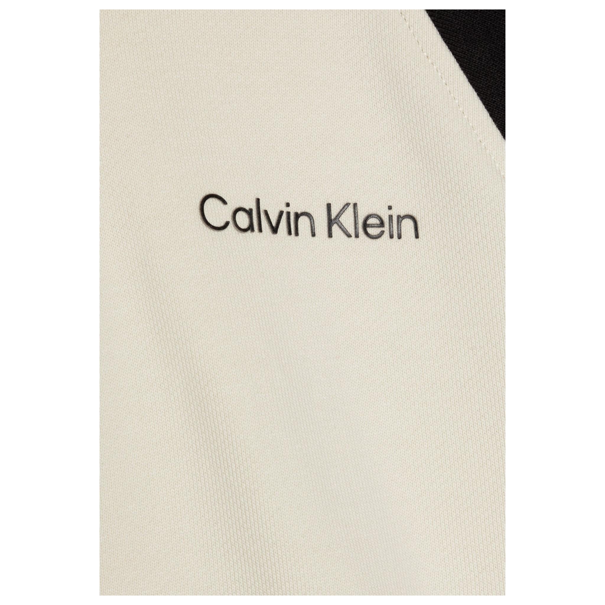 Calvin Klein Felpa con Zip E Cappuccio con Maniche In Contrasto per Bambino IB0IB02378 PANNA CALVIN KLEIN 