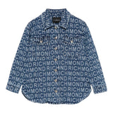 John Richmond Camicia In Denim Tinta Unita Logata per Bambina RGP25164CA BLU JOHN RICHMOND 