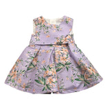 Alice Pi Einfarbiges, ärmelloses, fliederfarbenes Kleid mit Blumendruck für Babys
