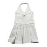 Hinnominate Abito Tinta Unita con Finto Gilet per Bambina 3646V00219 BIANCO HINNOMINATE 