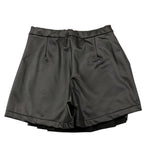 SARABANDA short in ecopelle tinta unita Nero per Bambina 07686 NERO SARABANDA 