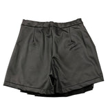 SARABANDA short in ecopelle tinta unita Nero per Bambina 07686 NERO SARABANDA 