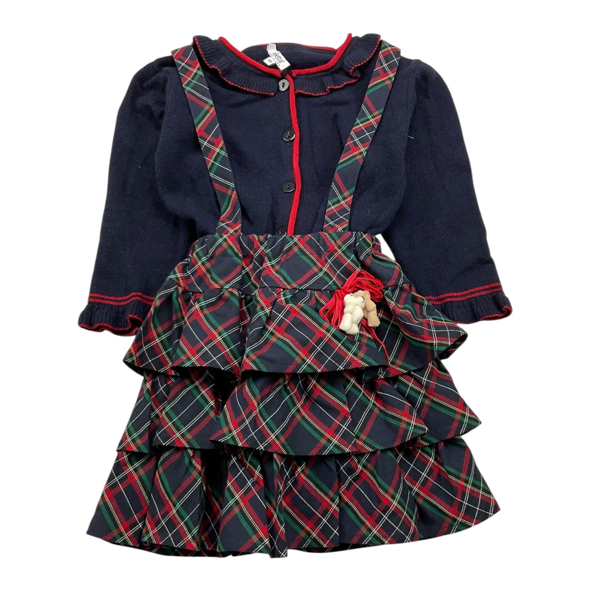 ALETTA completo 2 pezzi maglia-salopette Blu per Neonata RS210094 BLU ALETTA 