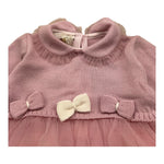 BIMBALO' abito manica lunga tinta unita con tulle Rosa per Neonata 7363 ROSA BIMBALO' 