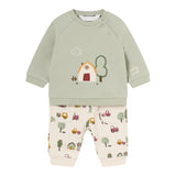 MAYORAL completo 4 pezzi 2 felpe-2 pantalone biclore Verde/beige per Neonato 2625 VERDE/BEIGE MAYORAL 
